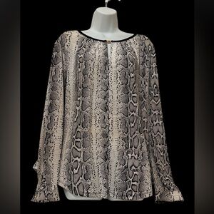 Ellen Tracy Monochrome Patterned Top